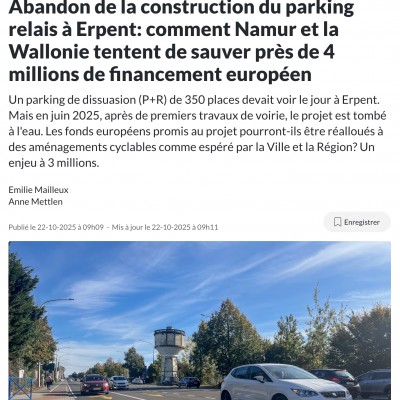 Abandon de la construction du parking relais à Erpent