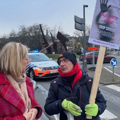 Avec les CISP en manifestation à Namur
