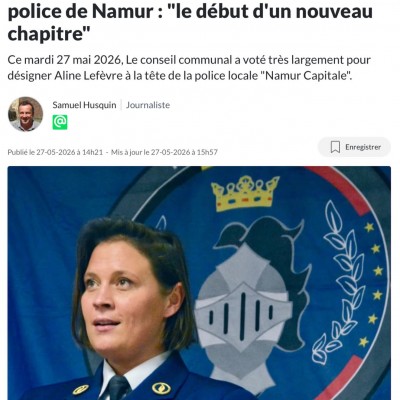 C’est une première : une femme désignée à la tête de la zone de Police Namur Capitale
