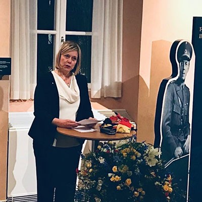 Ceremony to present the memorial plaque for the Swedish Red Cross White Bus Rescue Operation