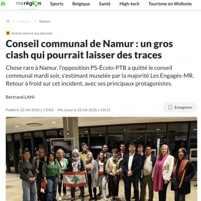 Conseil communal de Namur : un gros clash qui pourrait laisser des traces