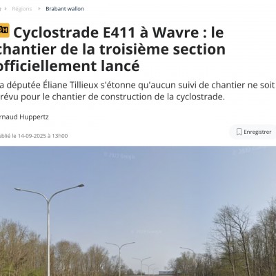 Cyclostrade E411 à Wavre