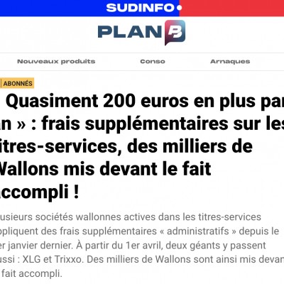 Frais supplémentaires sur les titres-services, des milliers de Wallons mis devant le fait accompli !