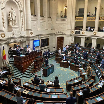 Hommage aux victimes des inondations en Belgique lors de la Séance plénière du jeudi 23 septembre