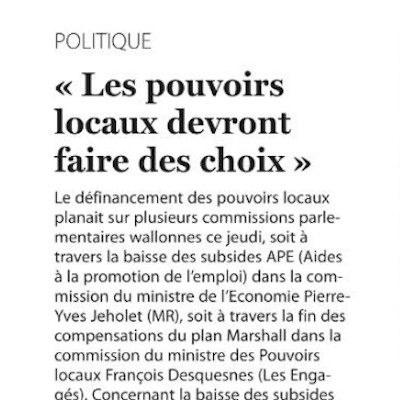 La baisse des subsides APE : « Aucune suppression d’emploi mais vous coupez 37,5 millions. Qui peut croire cela ? »