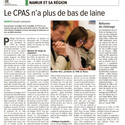 Le CPAS de Namur n'a plus de bas de laine, d'ici 2030 le déficit cumulé pourrait atteindre 24 millions€