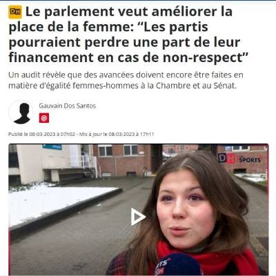 Le parlement veut améliorer la place de la femme: “Les partis pourraient perdre une part de leur financement en cas de non-respect”