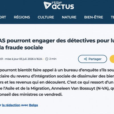 Lutter contre la fraude, oui. Mais pas en transformant les CPAS en agences de détectives !