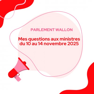 Mes questions aux ministres wallons du 10 au 14 novembre 2025