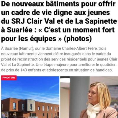 Namur - Des bâtiments neufs pour les jeunes du SRJ Clair Val à Suarlée