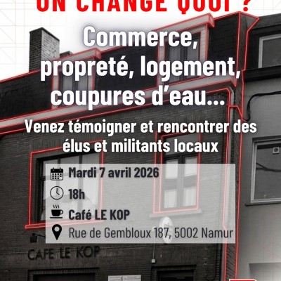 Rencontre citoyenne à Saint-Servais, au café Le Kop, le 7 avril à 18h